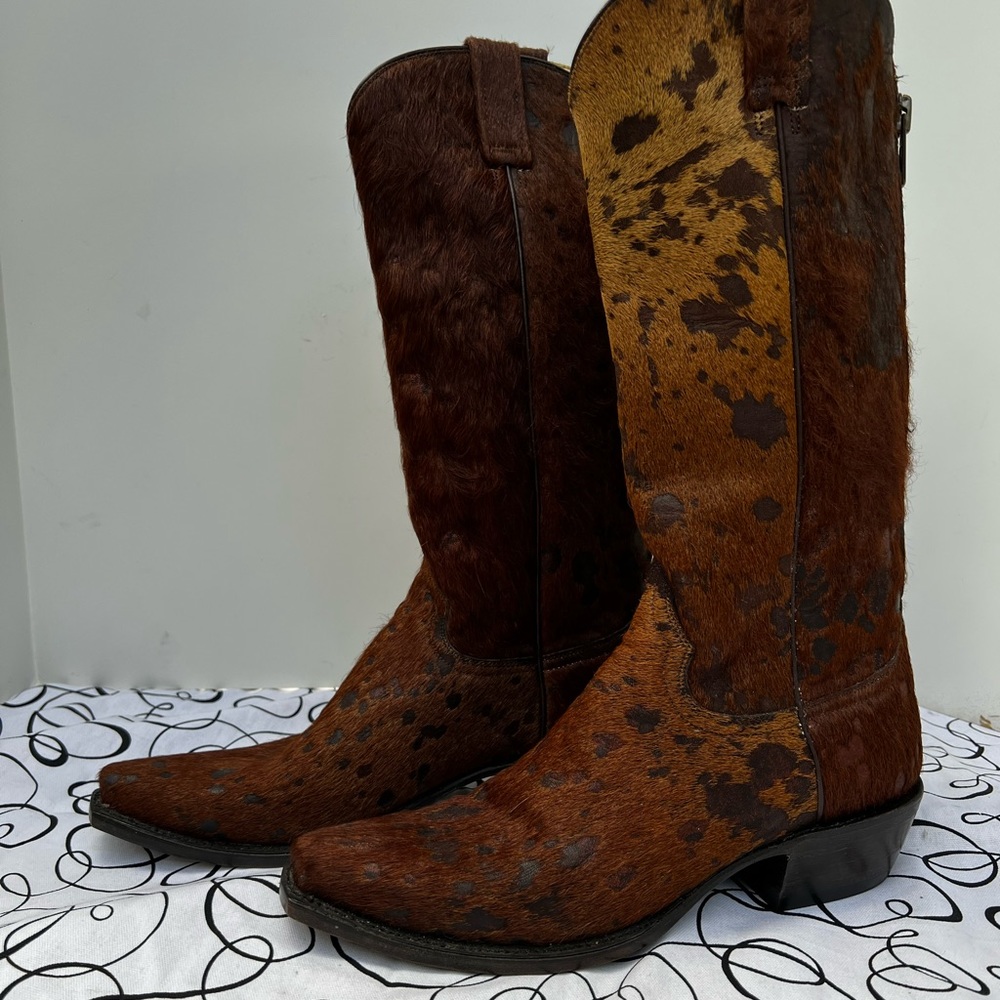 NWT Stetson chocolate acid pony hair boot.  Women’s 10.